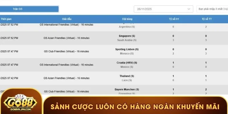 Sảnh cược luôn có hàng ngàn khuyến mãi cực thu hút
